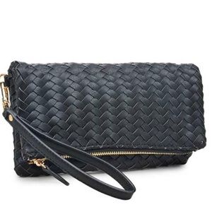 Urban Expressions vegan leather woven wristlet
